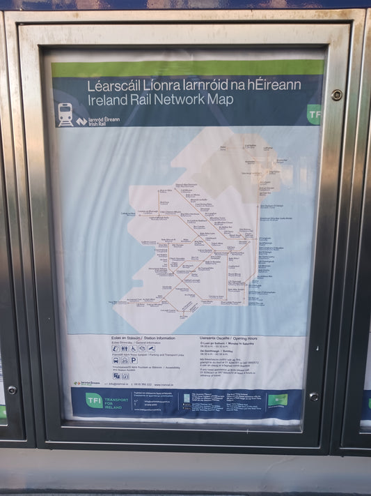 Irish Rail Map, Photograph by Mr Damien Leech