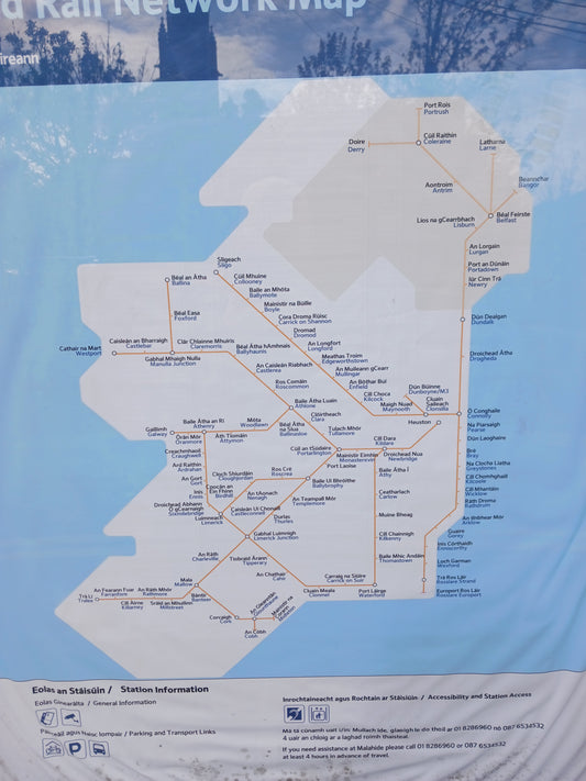 Rail Map Of Ireland, Photograph by Mr Damien Leech