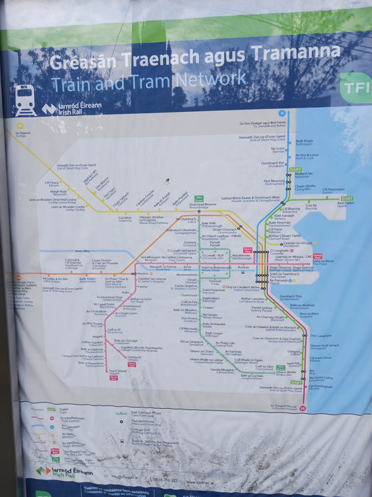 Dublin Rail And Tram Map, Photograph by Damien Leech