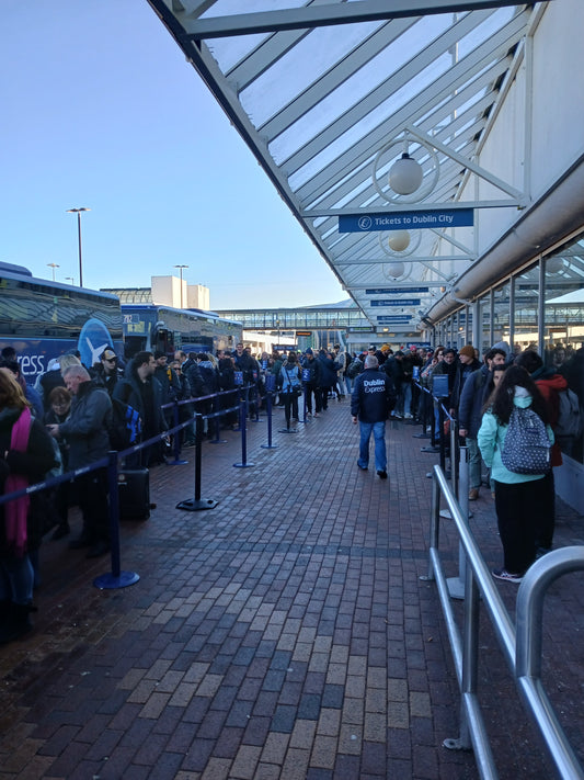 "People Flocking To Ireland". Photograph by Damien Leech at Dublin Airport