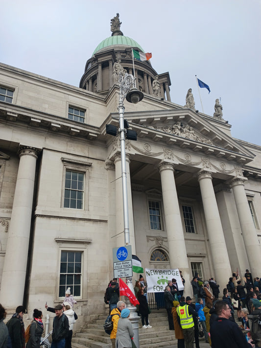 Photograph Of Anti Racism Protests at The Custom House, On The Quays in Dublin 1, Ireland by Damien Leech