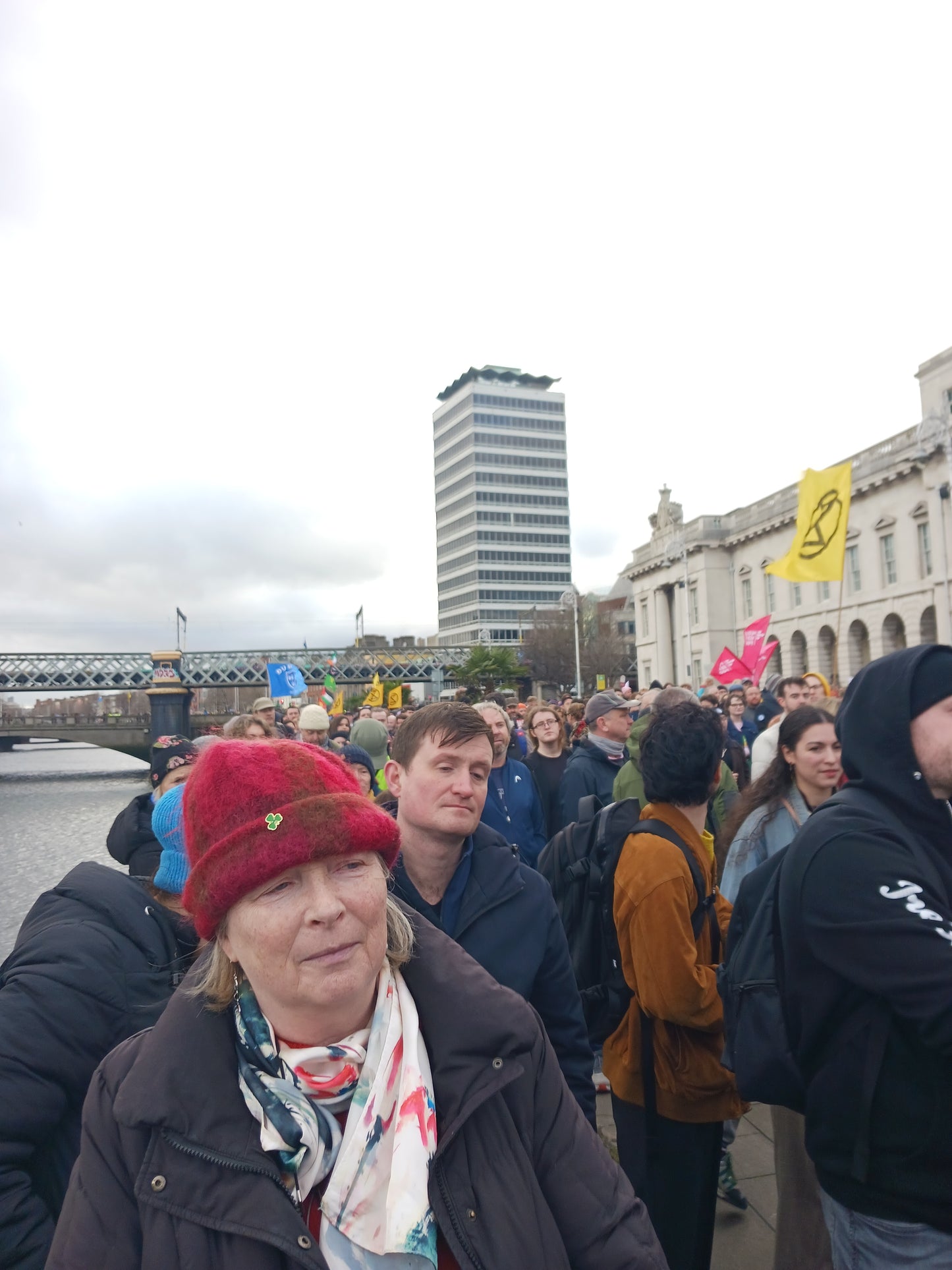 Photograph of Unhappy People at Anti Racism Protest in Dublin, Ireland. Photograph by Damien Leech